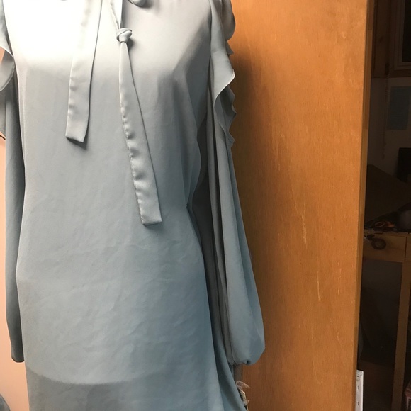 NWT Gianni Bini pale blue ruffled sleeve dress - Picture 5 of 11